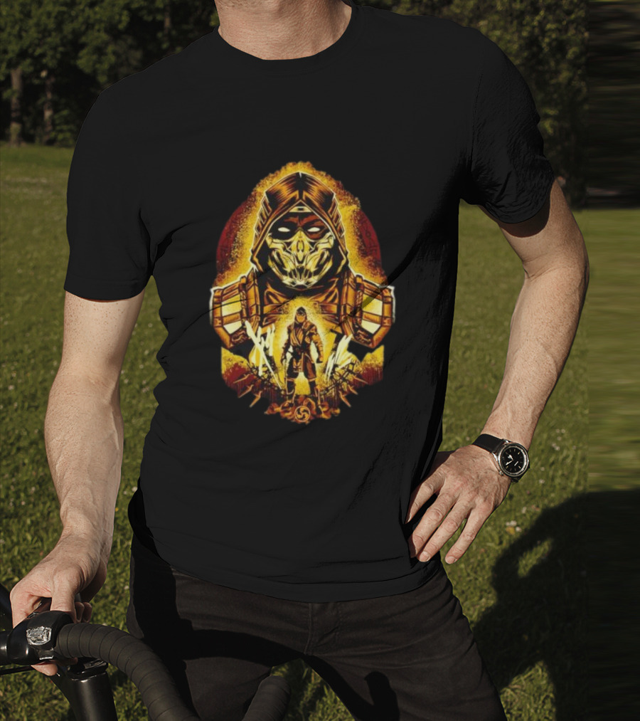 Mortal Kombat Scorpion Battle Stance Fiery Warrior T-Shirt