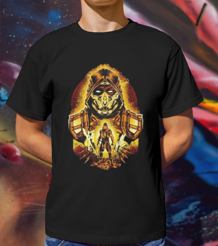 Mortal Kombat Scorpion Battle Stance Fiery Warrior T-Shirt