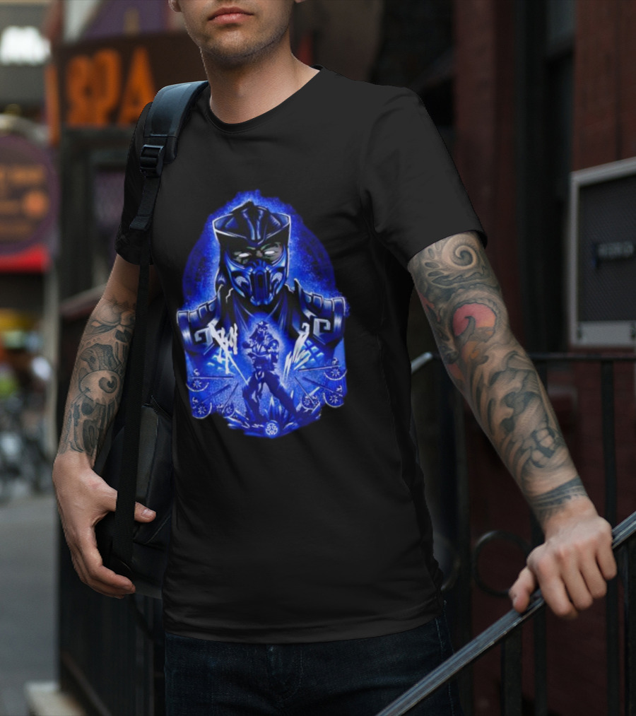 Attack Of SubZero Mortal Kombat Iconic Blue Warrior Battle T-Shirt