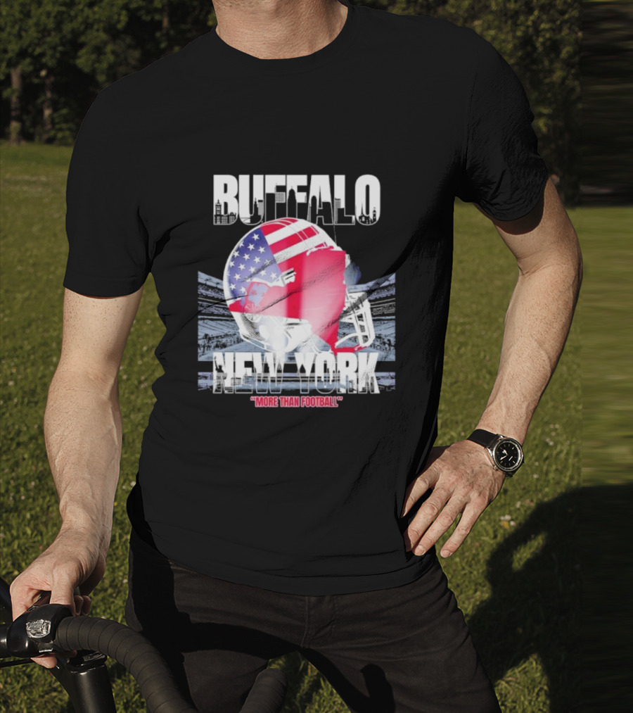 Buffalo Tunnel To Towers New York American Flag Helmet More Than Football T-Shirt