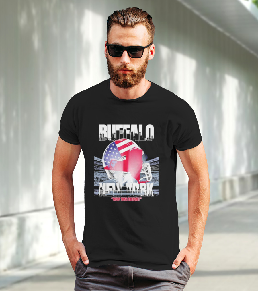 Buffalo Tunnel To Towers New York American Flag Helmet More Than Football T-Shirt
