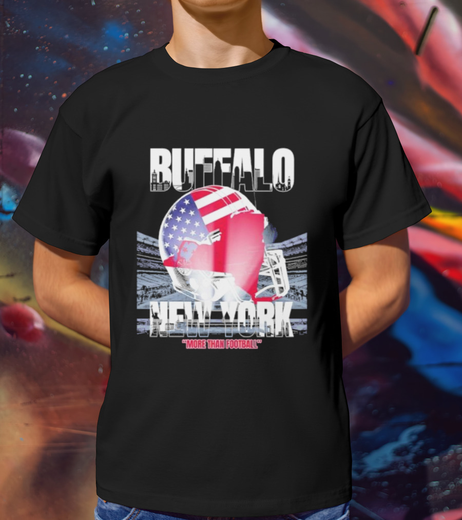Buffalo Tunnel To Towers New York American Flag Helmet More Than Football T-Shirt