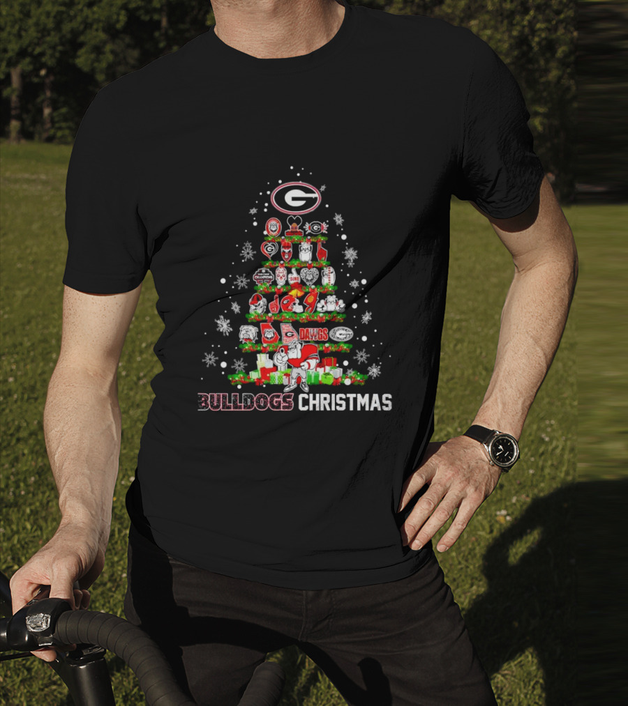 Georgia Bulldogs Dawgs Christmas Tree T-Shirt