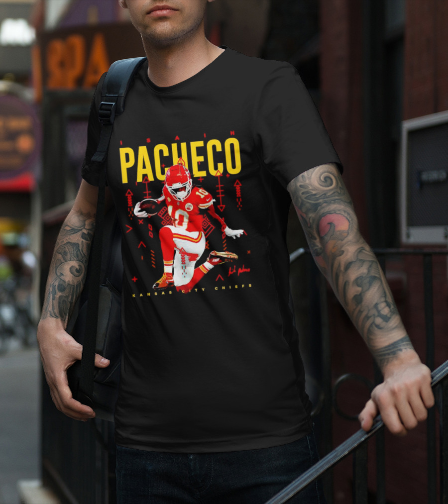 Isiah Pacheco Kansas City Chiefs Football Player Action T-Shirt