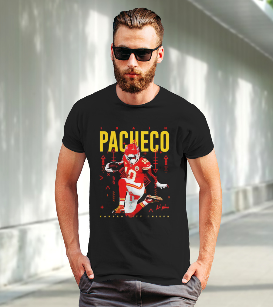 Isiah Pacheco Kansas City Chiefs Football Player Action T-Shirt
