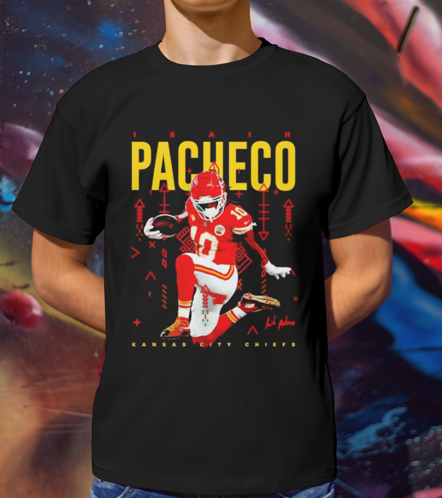 Isiah Pacheco Kansas City Chiefs Football Player Action T-Shirt