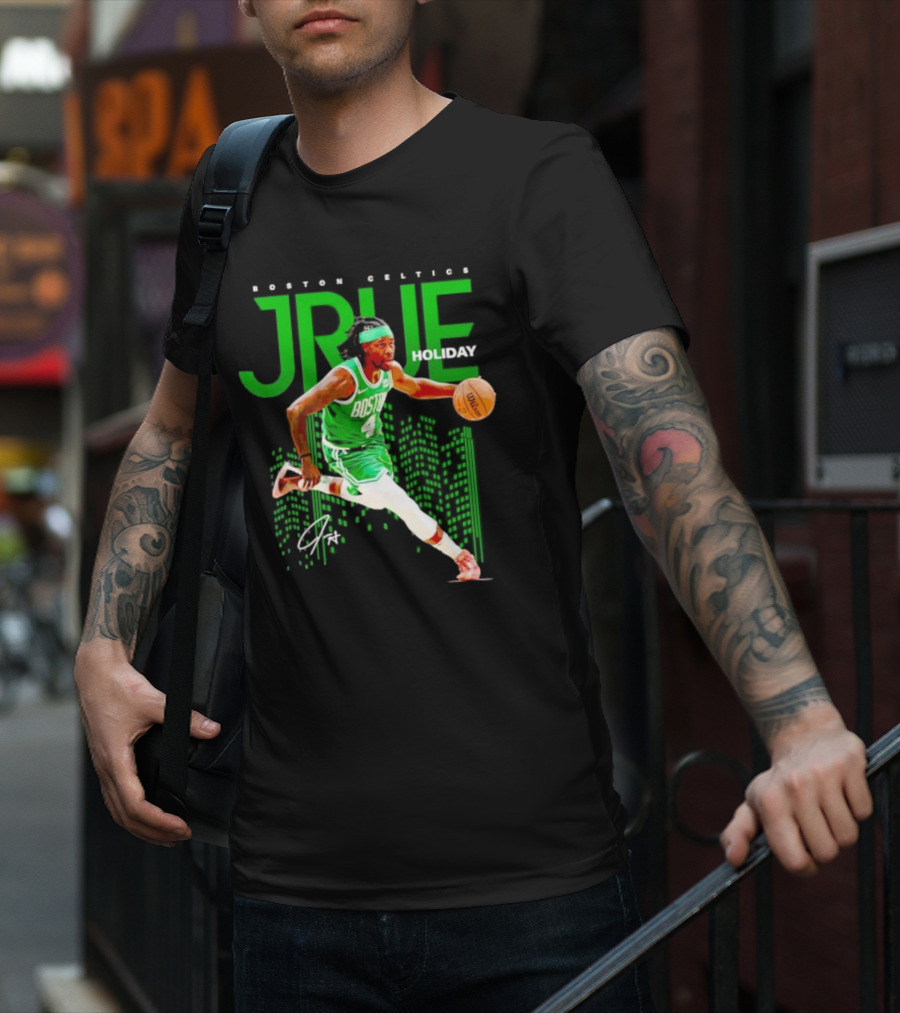 Boston Celtics Jrue Holiday Dribbling Action T-Shirt