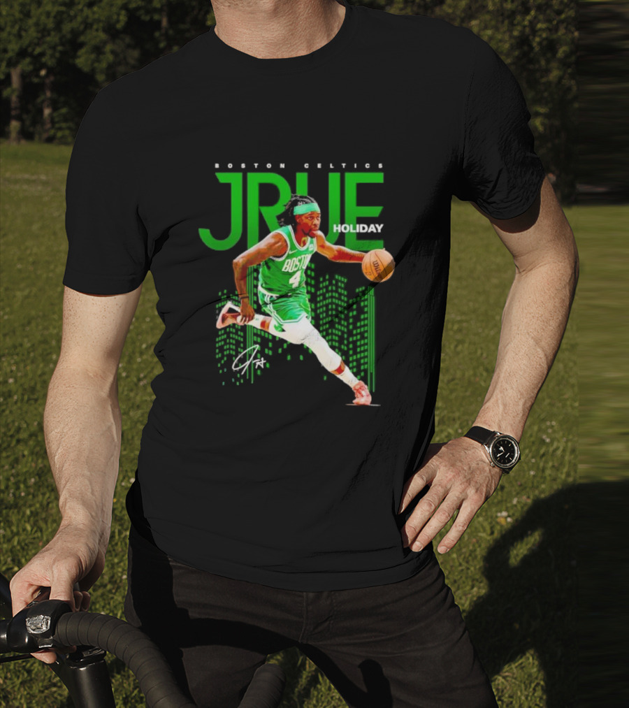 Boston Celtics Jrue Holiday Dribbling Action T-Shirt