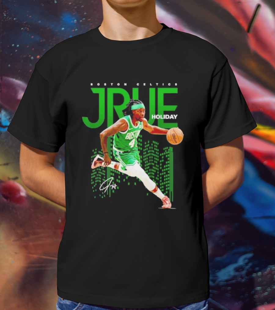 Boston Celtics Jrue Holiday Dribbling Action T-Shirt