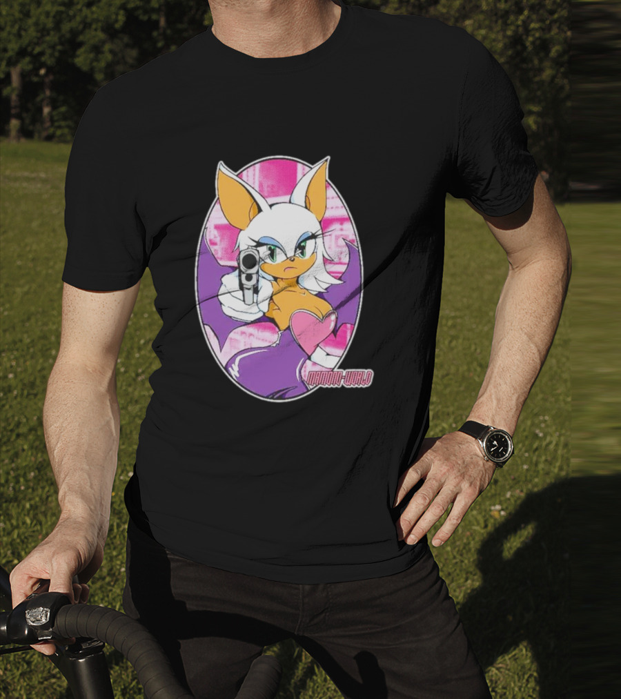 Mamono World Character With Gun And Heart T-Shirt