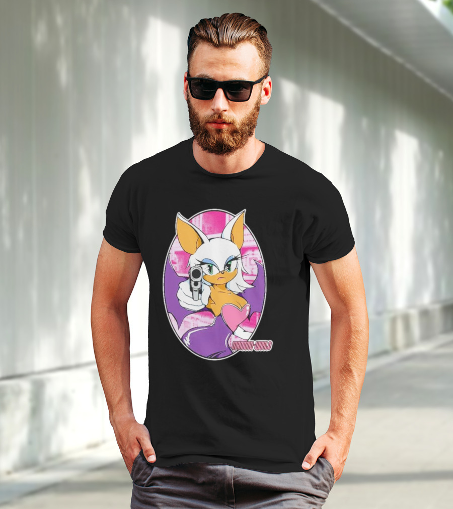 Mamono World Character With Gun And Heart T-Shirt