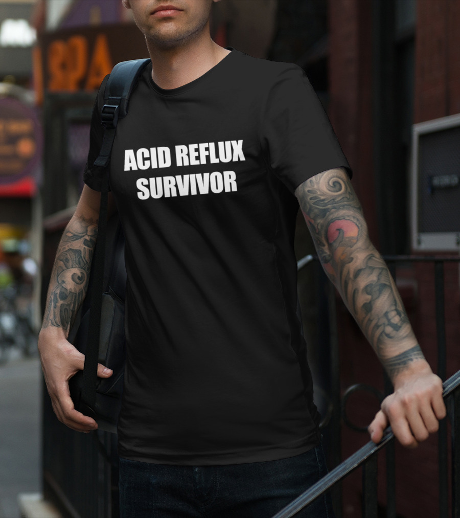 ACID REFLUX SURVIVOR TEXT T-Shirt