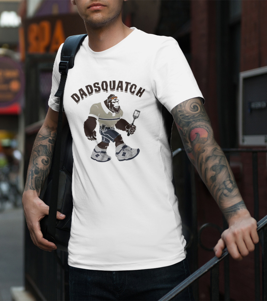 Dadsquatch Bigfoot Sasquatch Sporty Sneaker BBQ Spatula T-Shirt