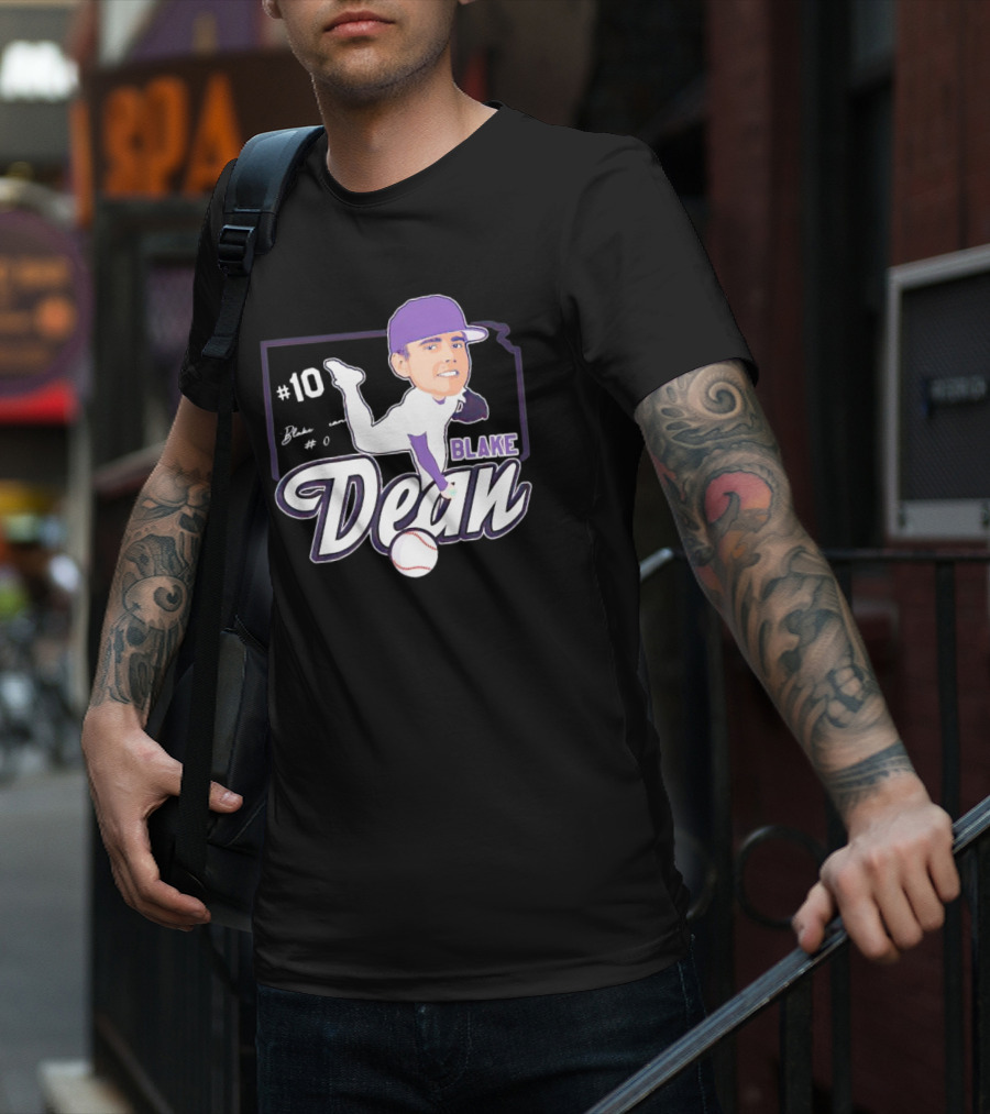 Blake Dean #10 Caricature Signature Baseball T-Shirt