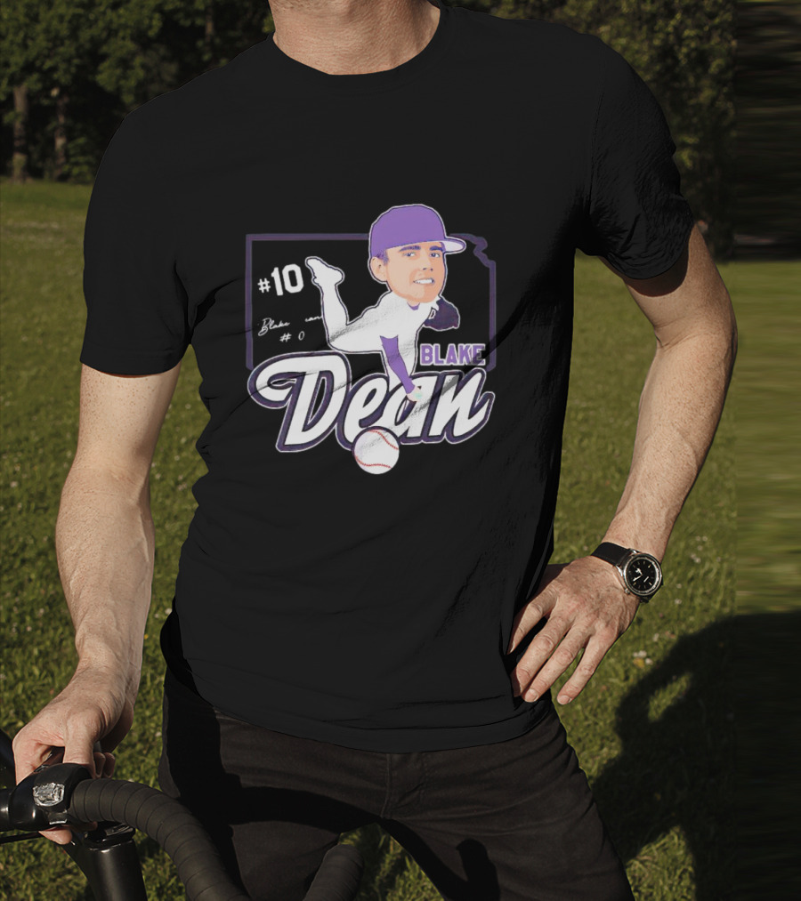Blake Dean #10 Caricature Signature Baseball T-Shirt