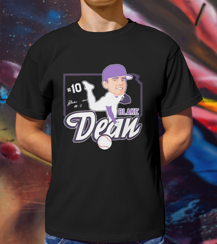 Blake Dean #10 Caricature Signature Baseball T-Shirt