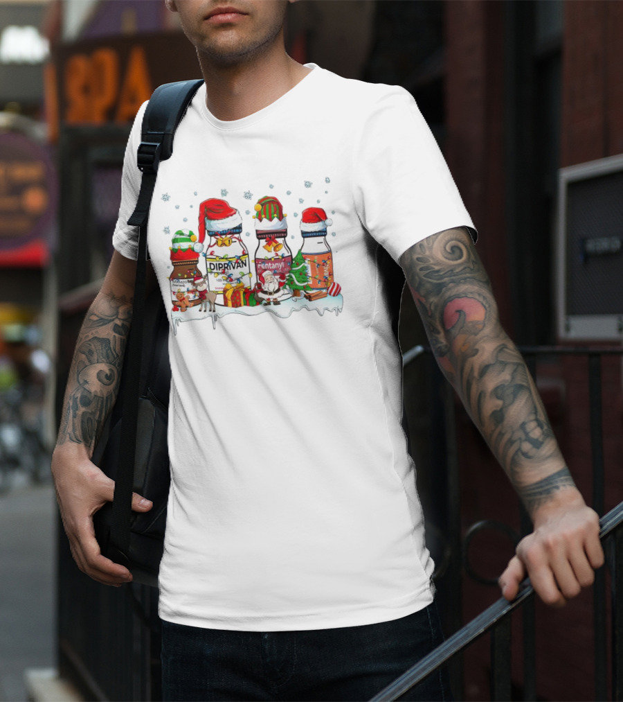 Santa Diprivan Fentanyl Christmas Bottles T-Shirt