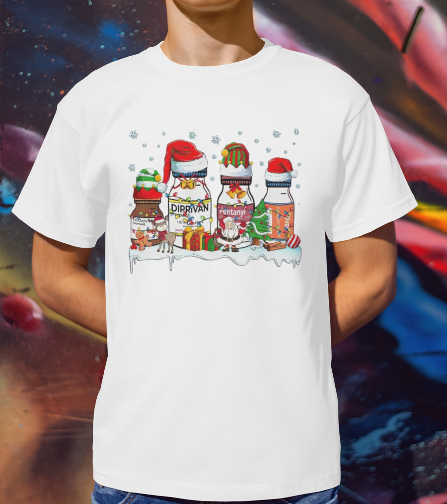 Santa Diprivan Fentanyl Christmas Bottles T-Shirt