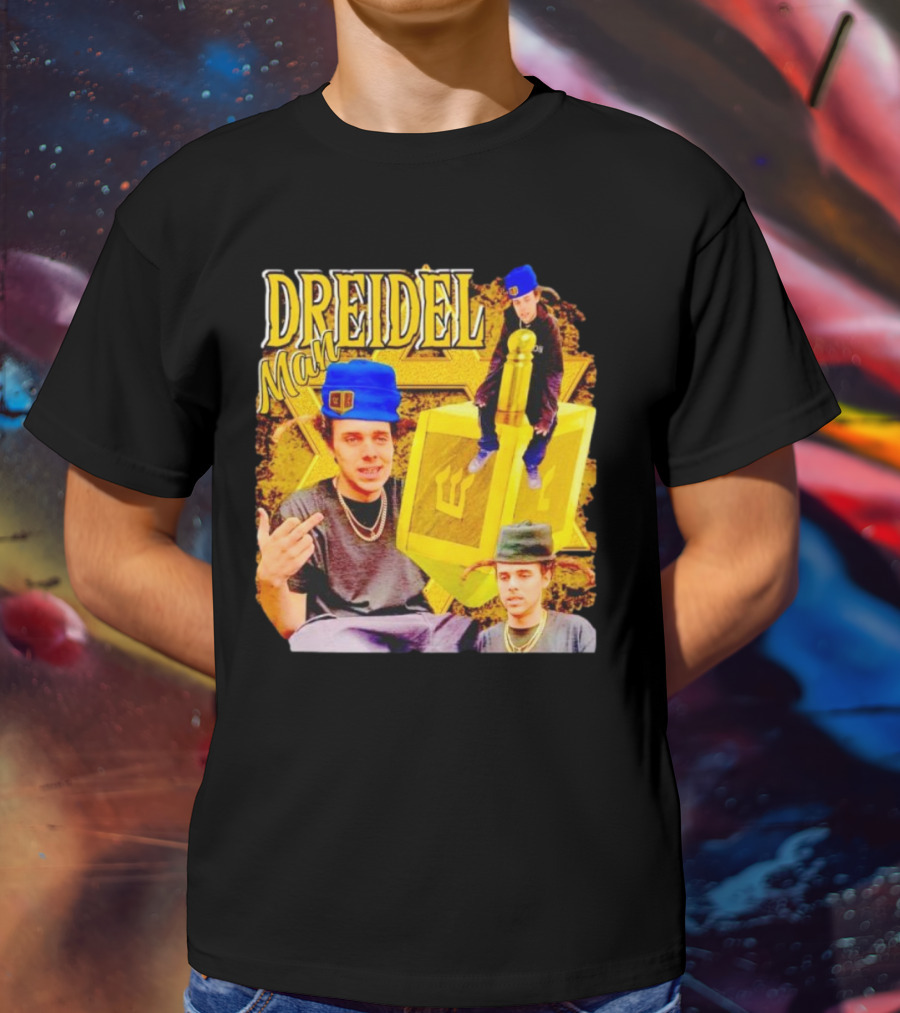 Dreidel Man Vintage Star Yellow Dreidel Hat T-Shirt