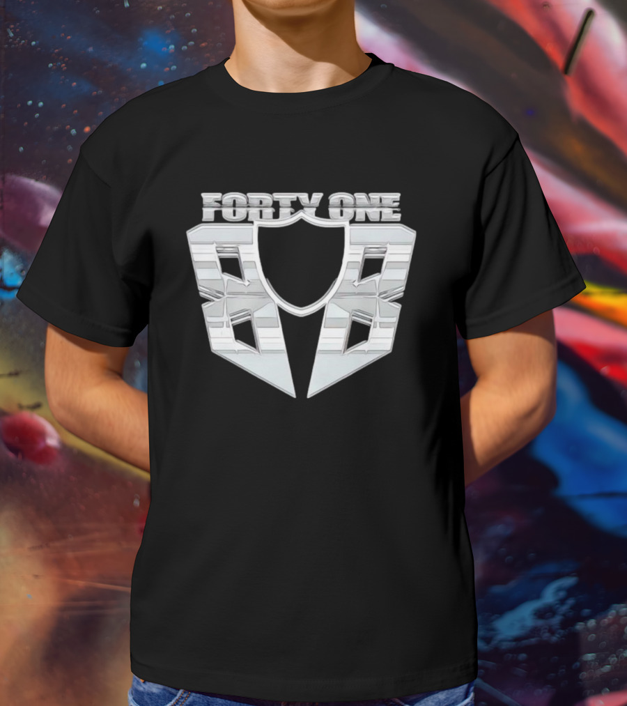 FORTY ONE BOB Silver Shield Style Raider Aesthetic T-Shirt