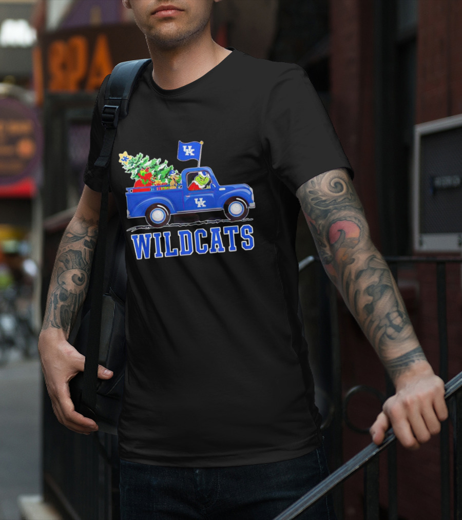 Grinch Driving Christmas Truck UK Wildcats T-Shirt