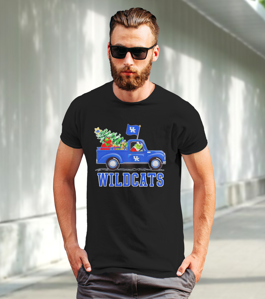 Grinch Driving Christmas Truck UK Wildcats T-Shirt