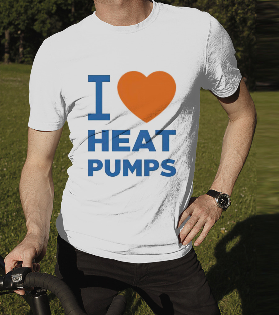I Heart Heat Pumps Bold Blue Orange T-Shirt