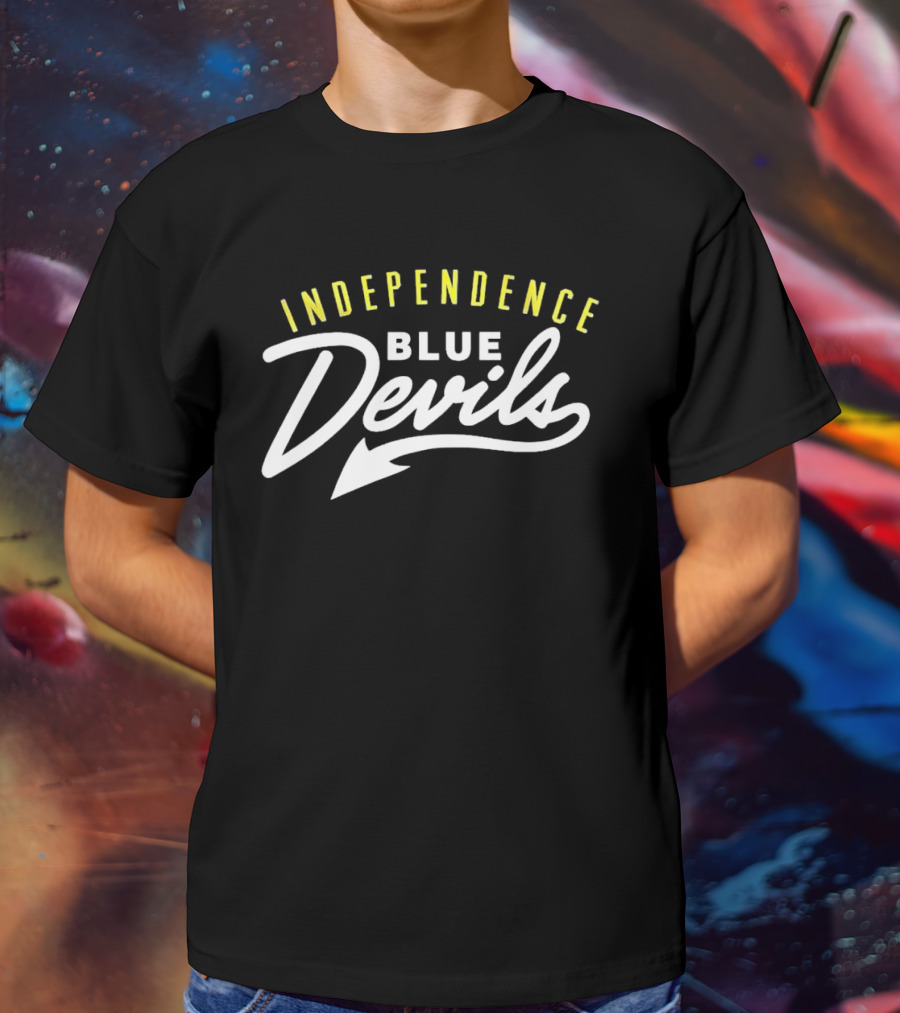 Independence Blue Devils Arch Style Script Basketball Team T-Shirt