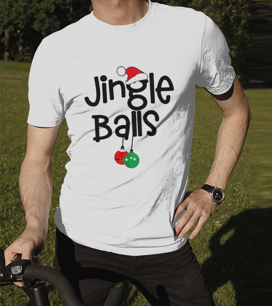 Jingle Balls Christmas Santa Hat Red Green Ornaments T-Shirt