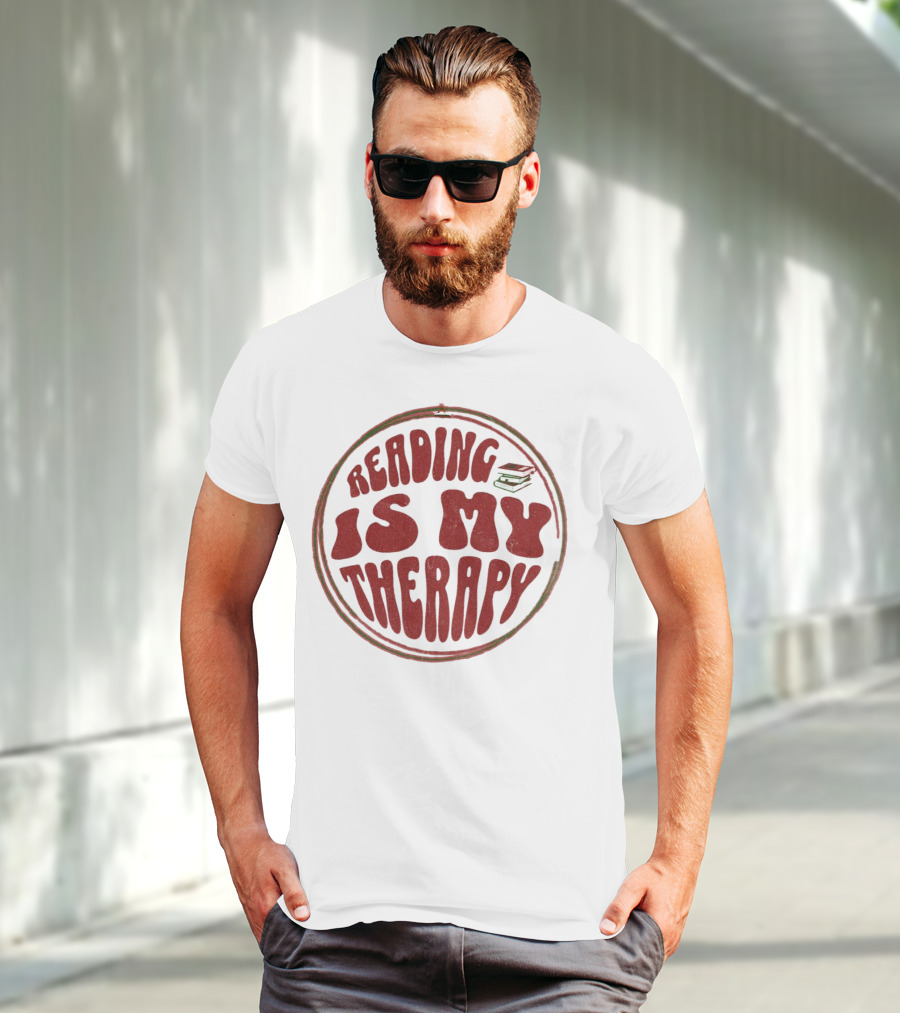 Reading Is My Therapy Retro Book Lover T-Shirt