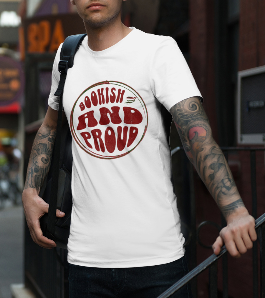 Bookish And Proud Retro Style Typography Circle T-Shirt