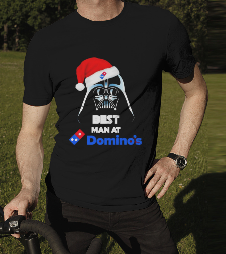 Darth Vader Santa Hat With Best Man At Domino's Christmas T-Shirt