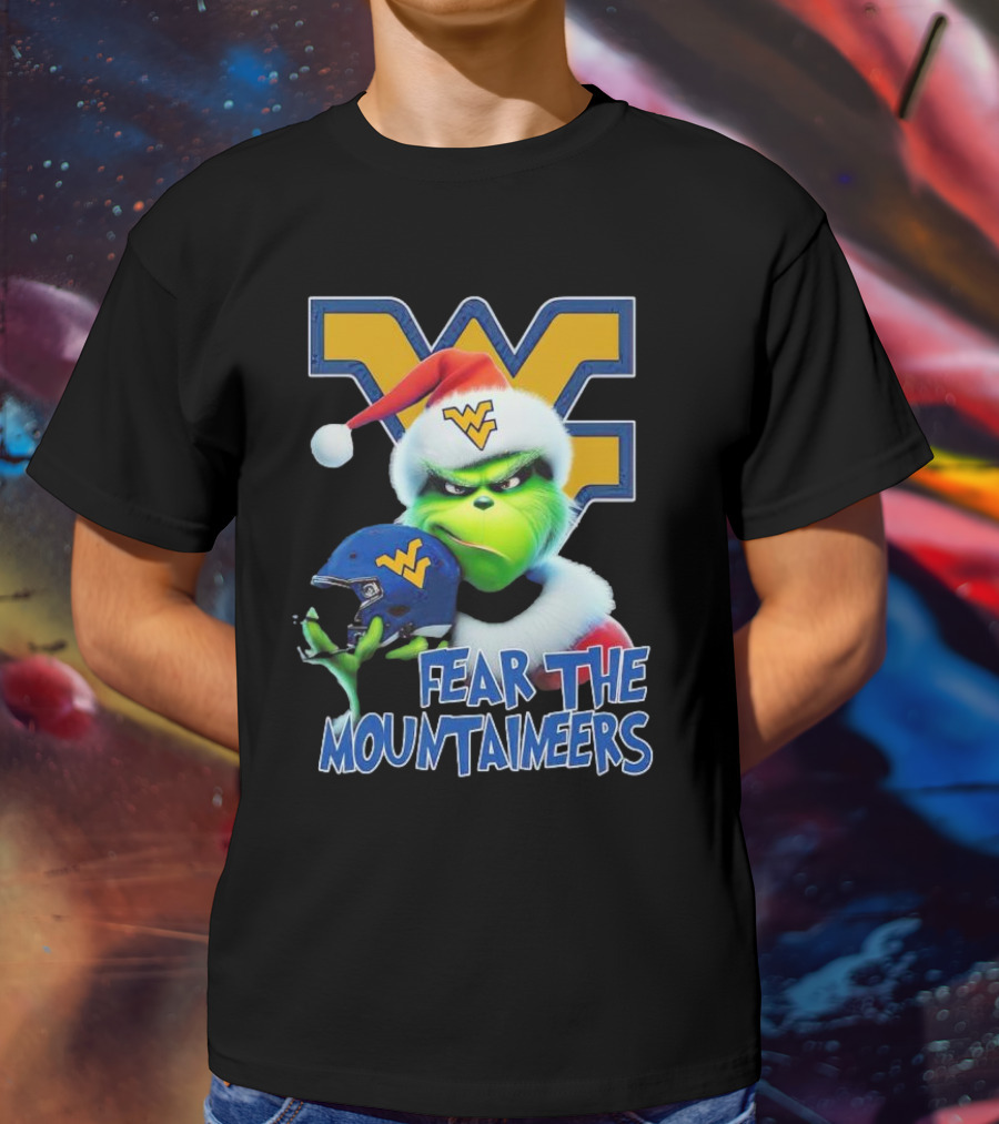 Grinch Fear The Mountaineers West Virginia Christmas Holiday T-Shirt
