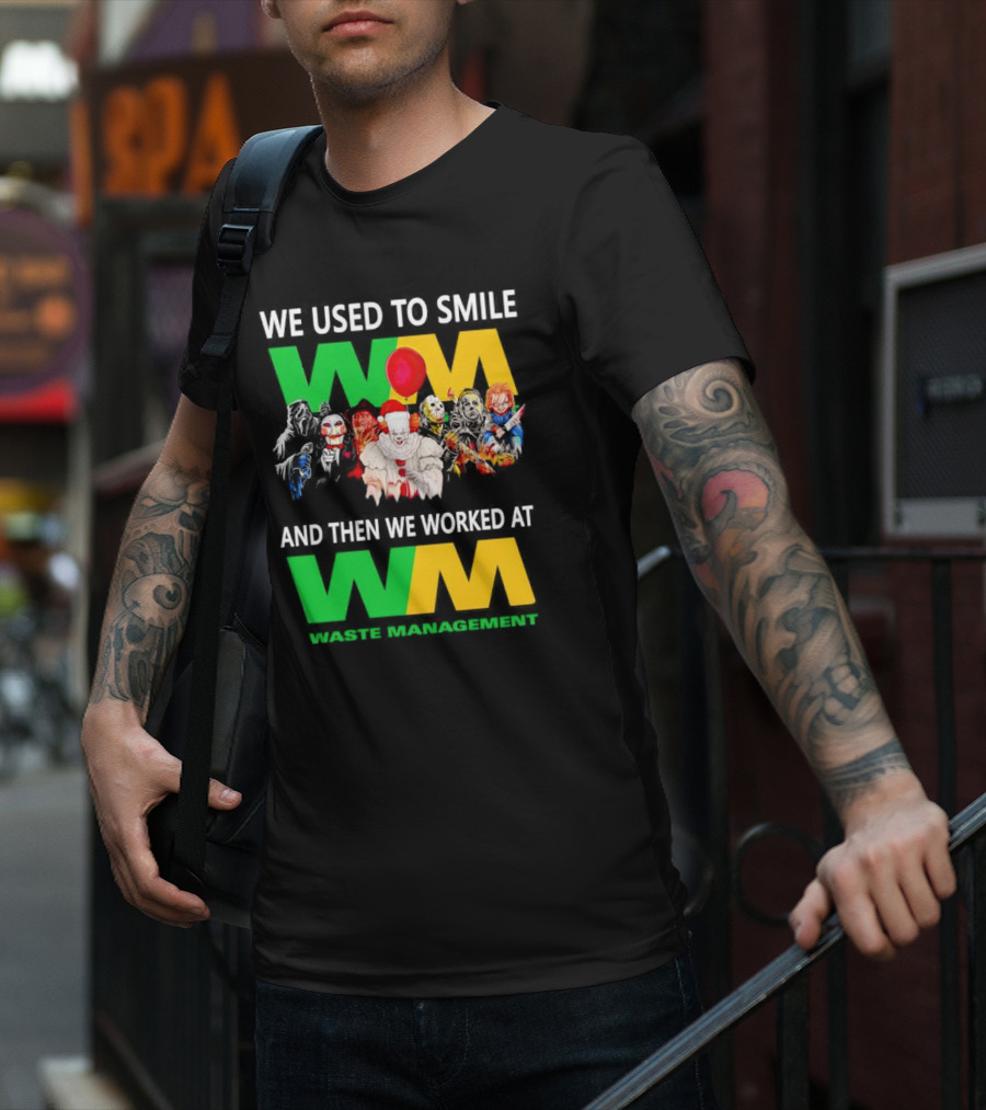 We Used To Smile Horror Characters Worked At Waste Management Christmas T-Shirt