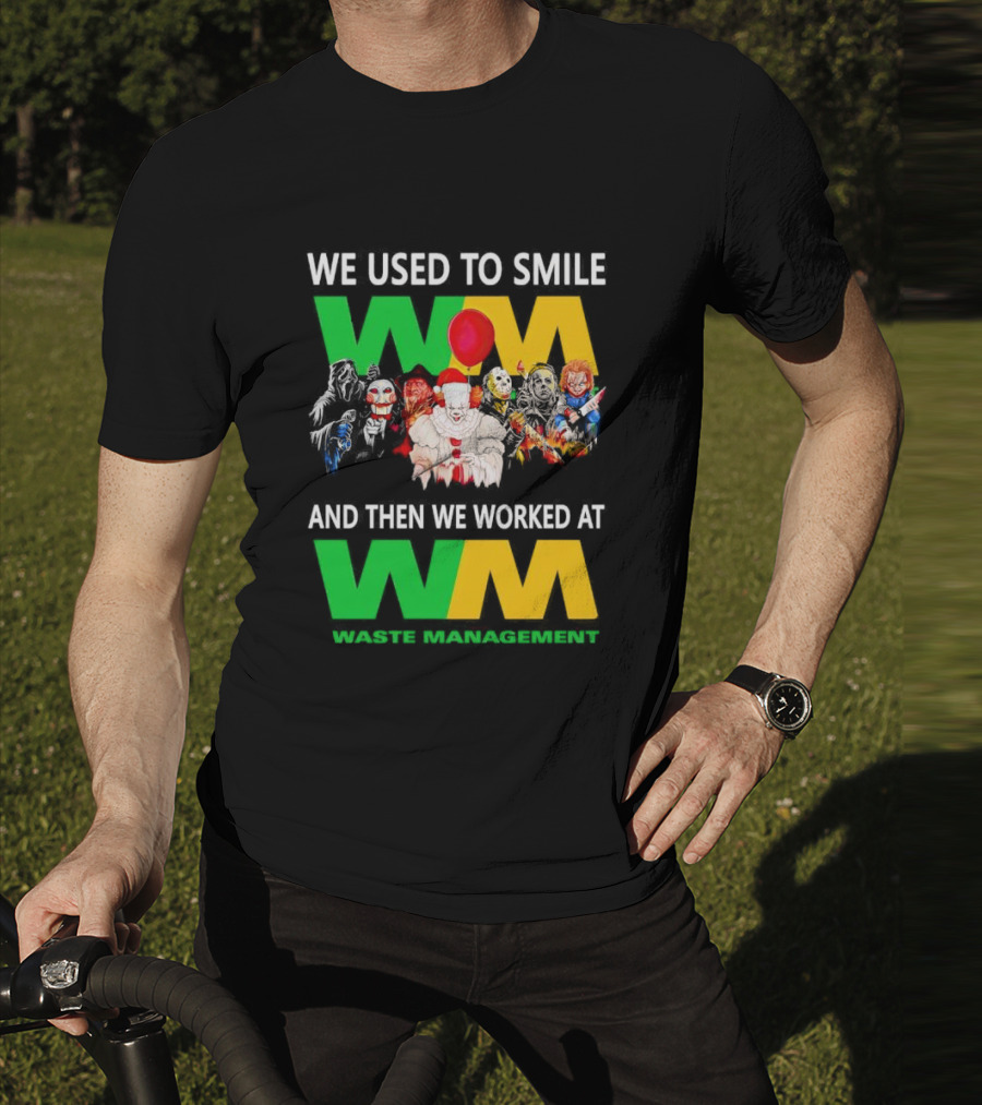 We Used To Smile Horror Characters Worked At Waste Management Christmas T-Shirt