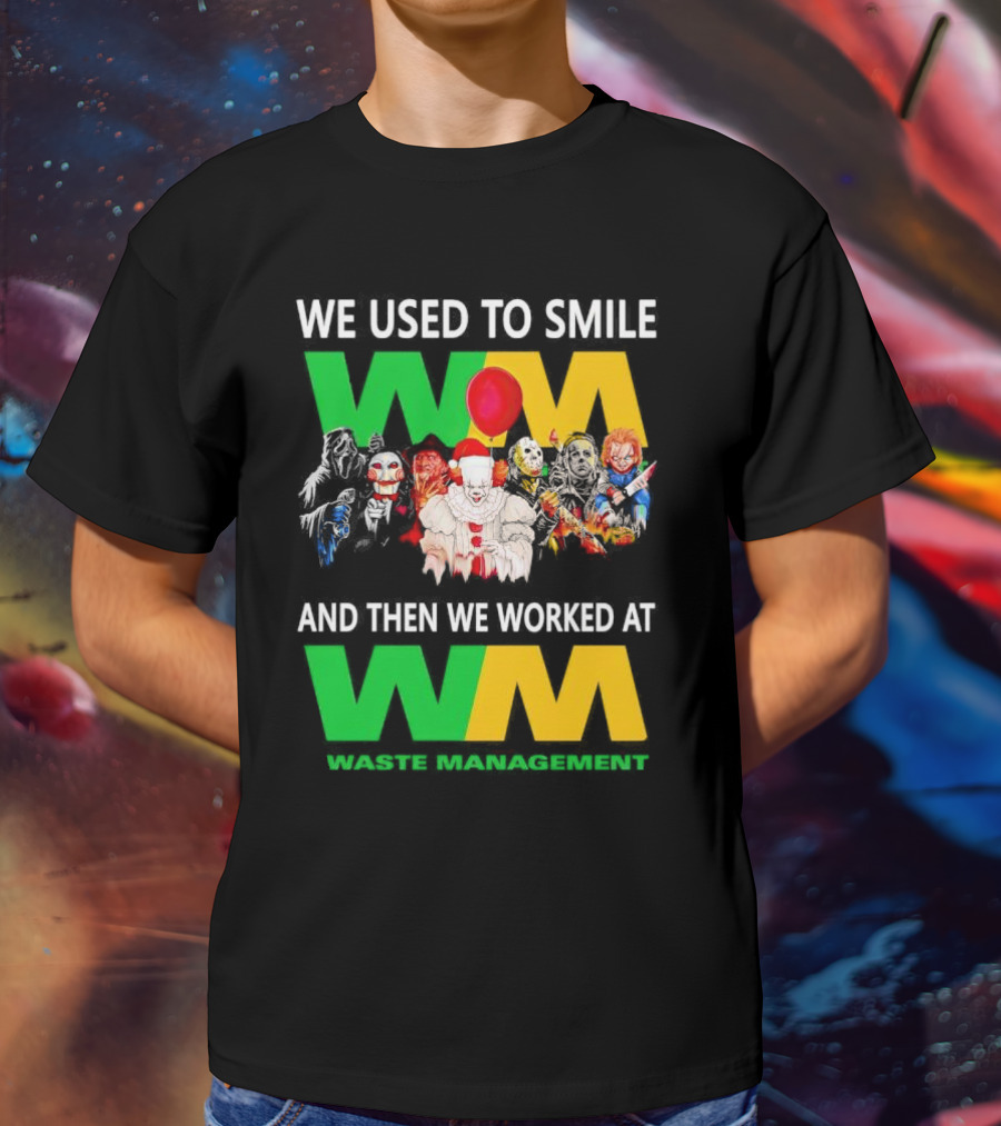 We Used To Smile Horror Characters Worked At Waste Management Christmas T-Shirt