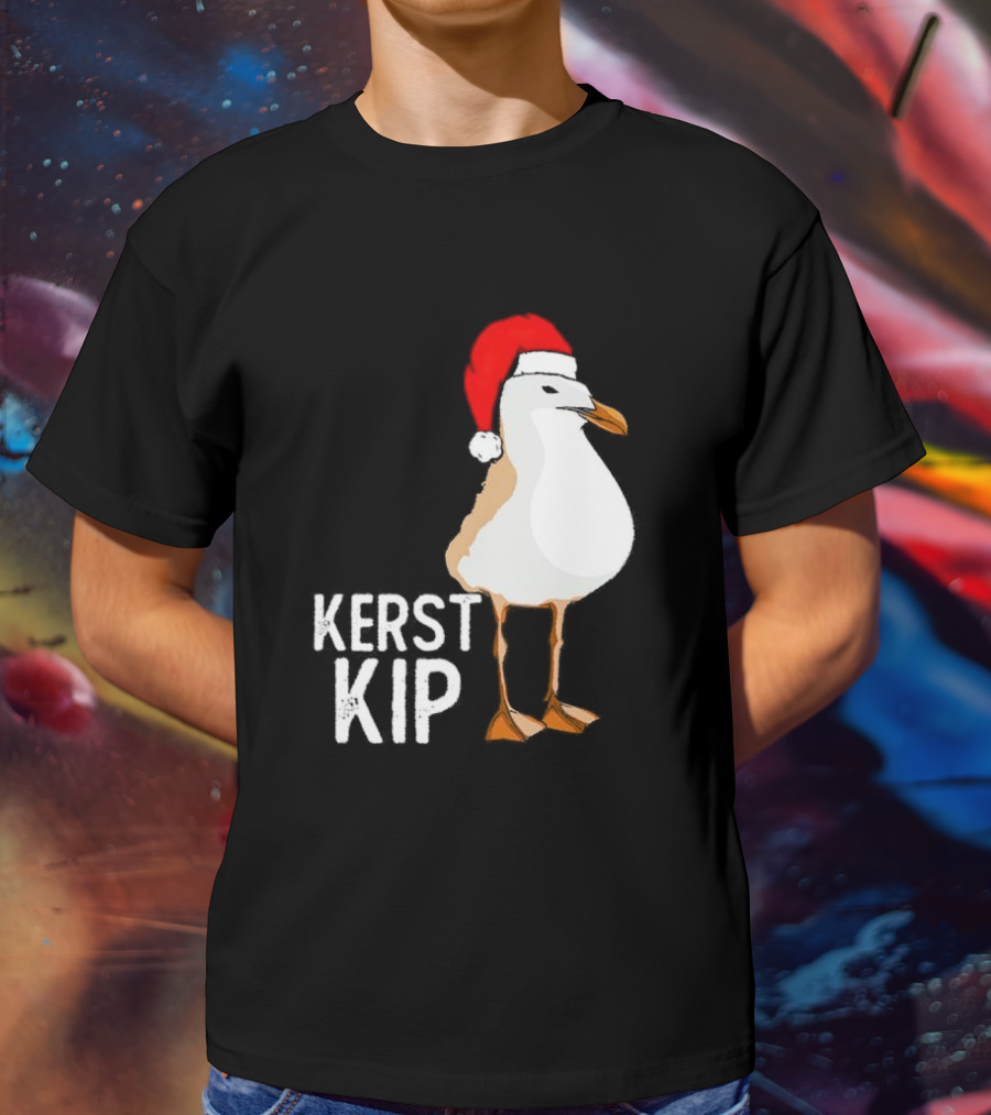 Kerst Kip Santa Hat Christmas Bird T-Shirt