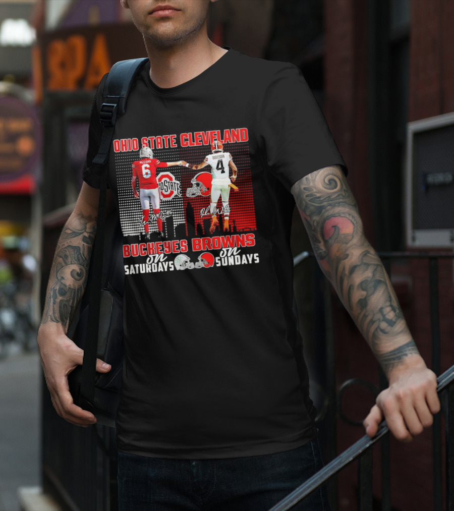 Ohio State Buckeyes Saturdays McCord Cleveland Browns Sundays Watson T-Shirt