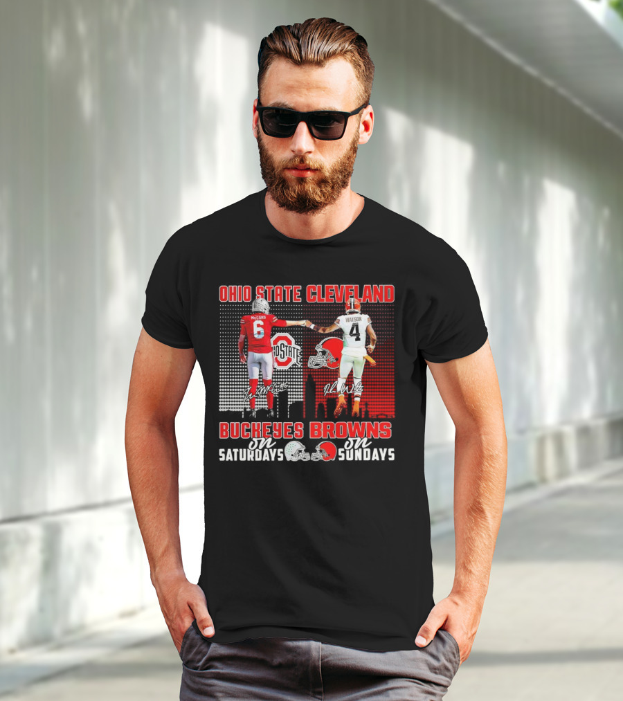 Ohio State Buckeyes Saturdays McCord Cleveland Browns Sundays Watson T-Shirt