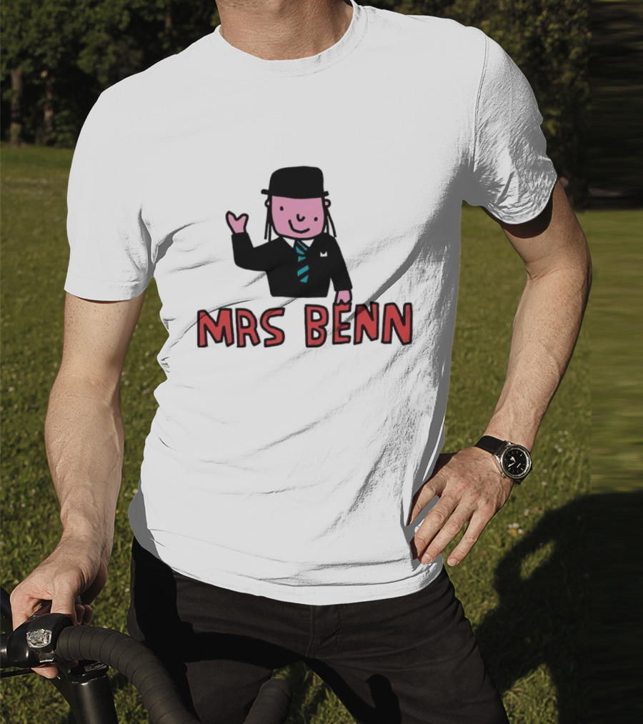 Mrs Benn Cartoon Character In Suit And Tie With Black Bowler Hat T-Shirt