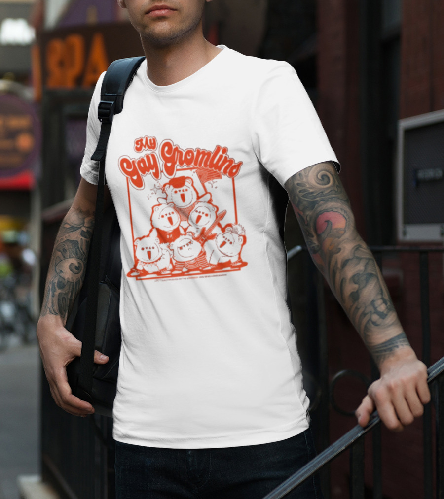 My Gay Gromlins Colorful Cartoon Creatures With Orange Outlines T-Shirt