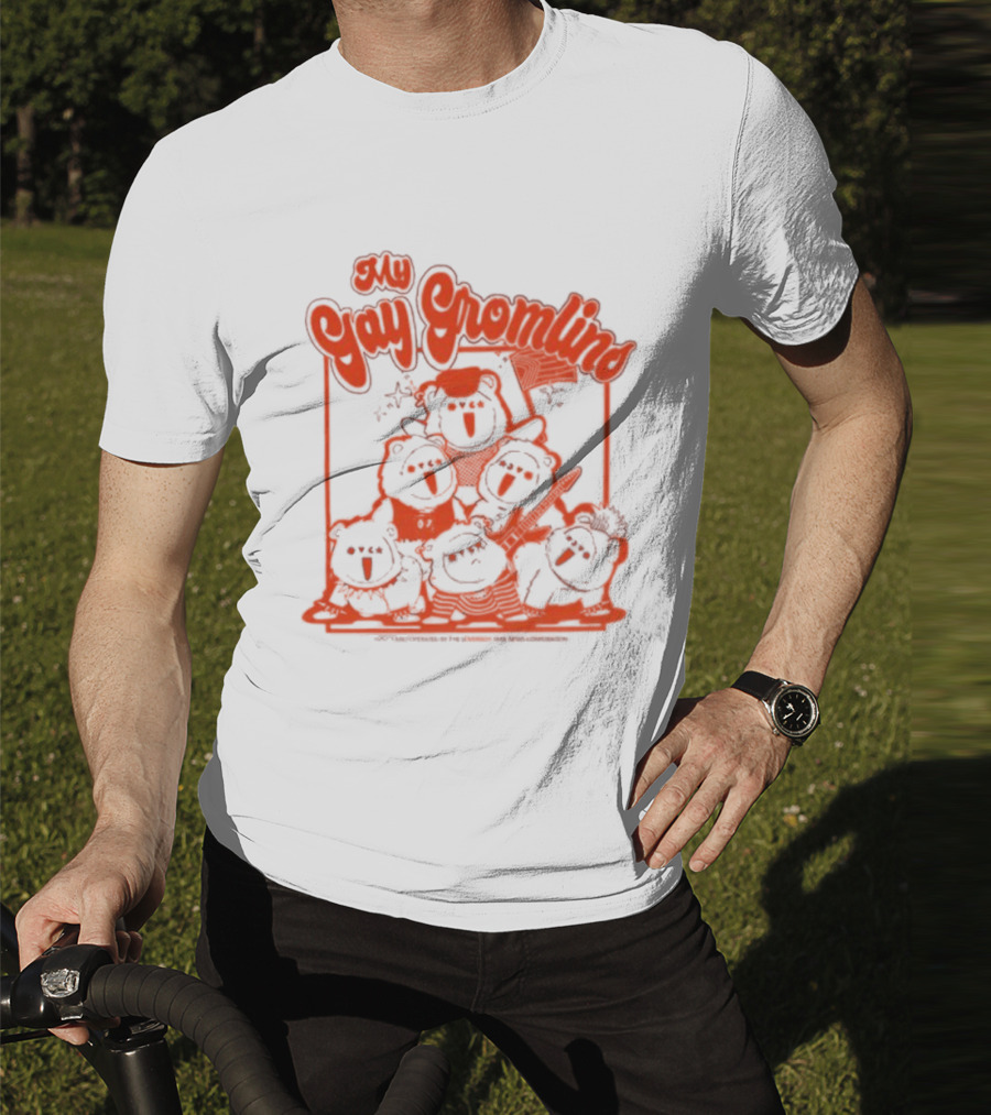My Gay Gromlins Colorful Cartoon Creatures With Orange Outlines T-Shirt