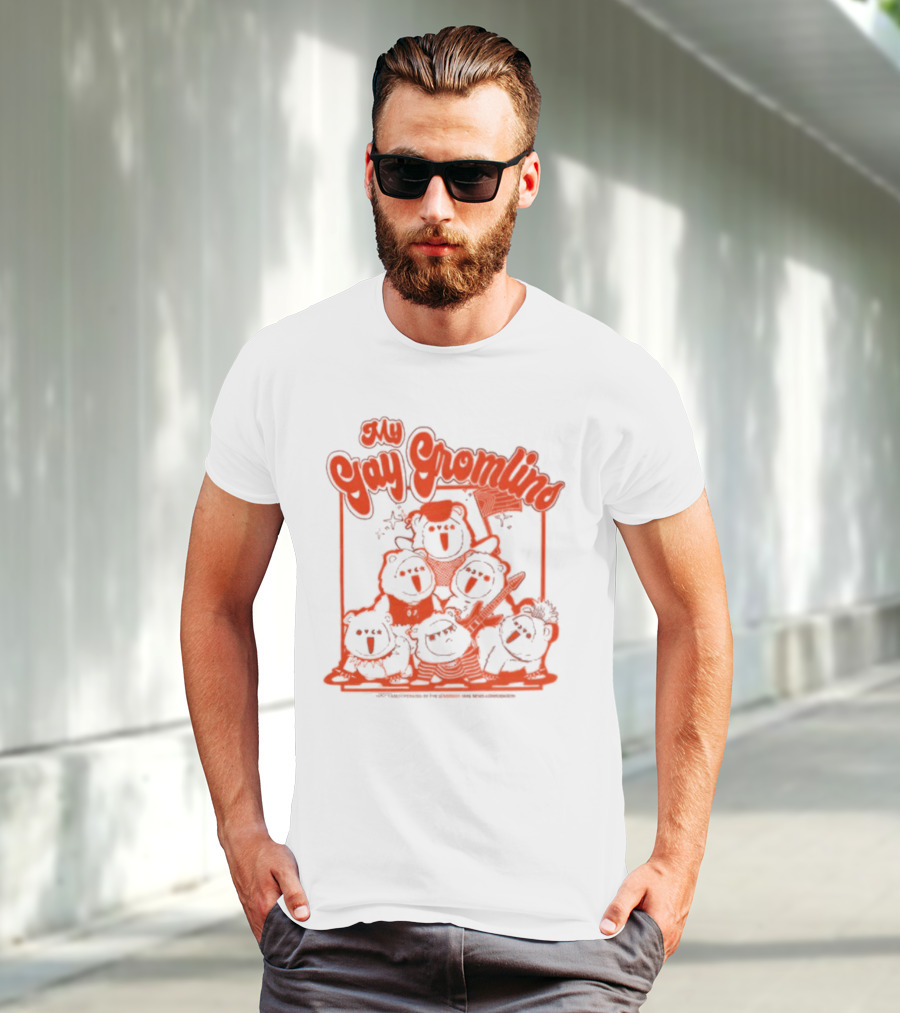 My Gay Gromlins Colorful Cartoon Creatures With Orange Outlines T-Shirt