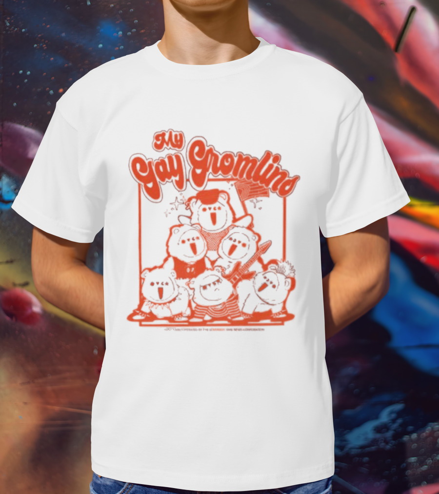 My Gay Gromlins Colorful Cartoon Creatures With Orange Outlines T-Shirt