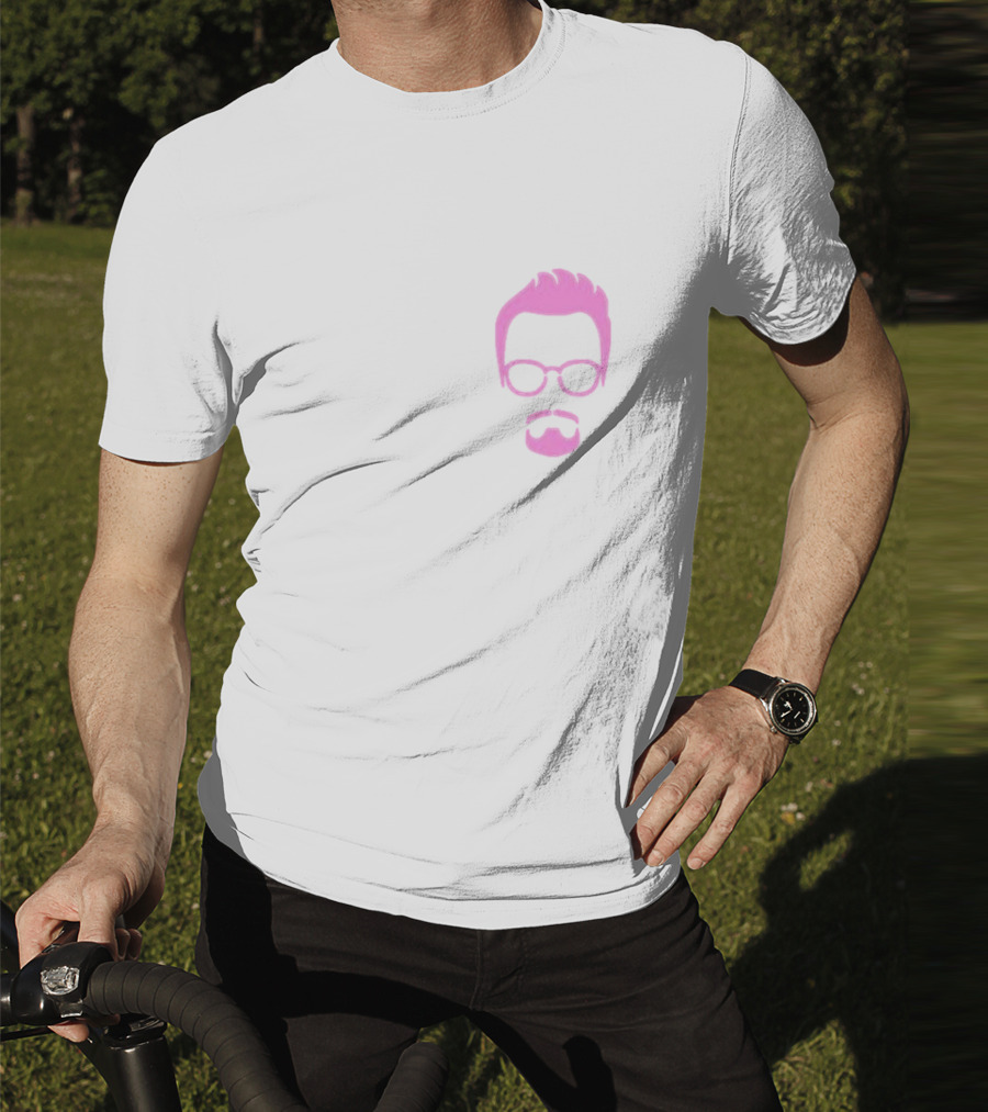 Goatee Pink Hair And Glasses T-Shirt