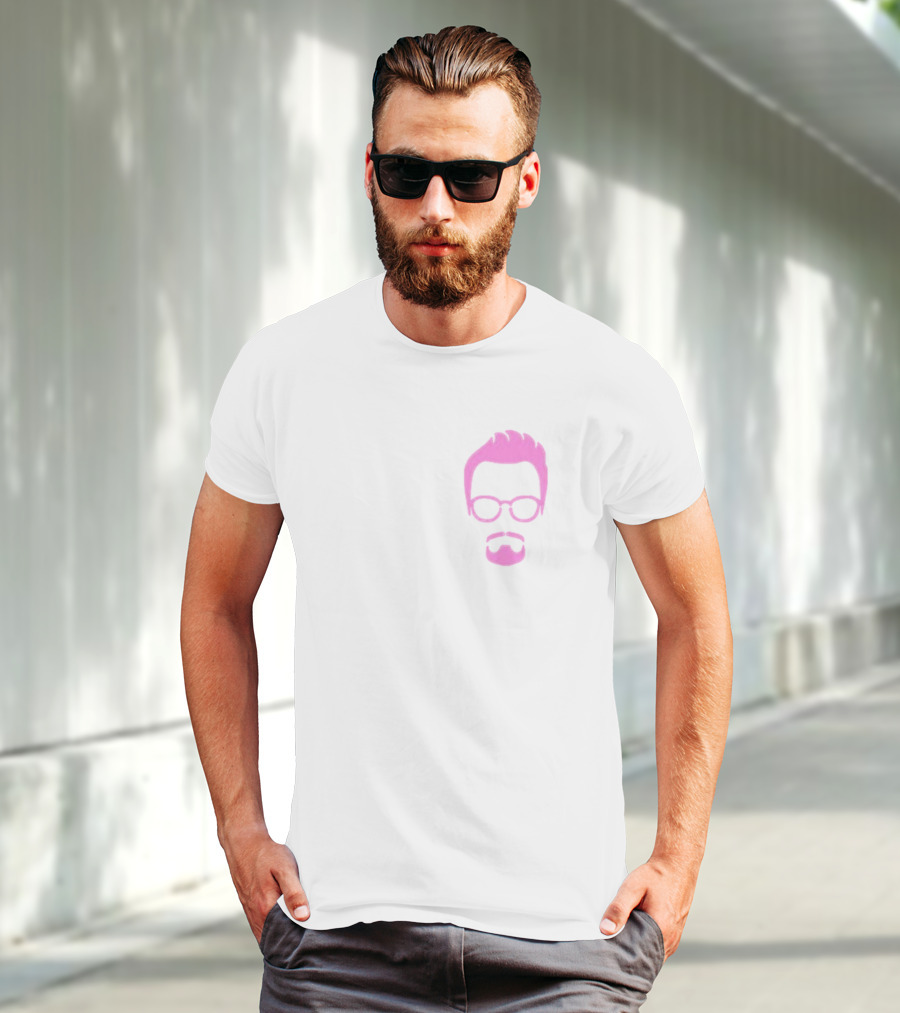 Goatee Pink Hair And Glasses T-Shirt