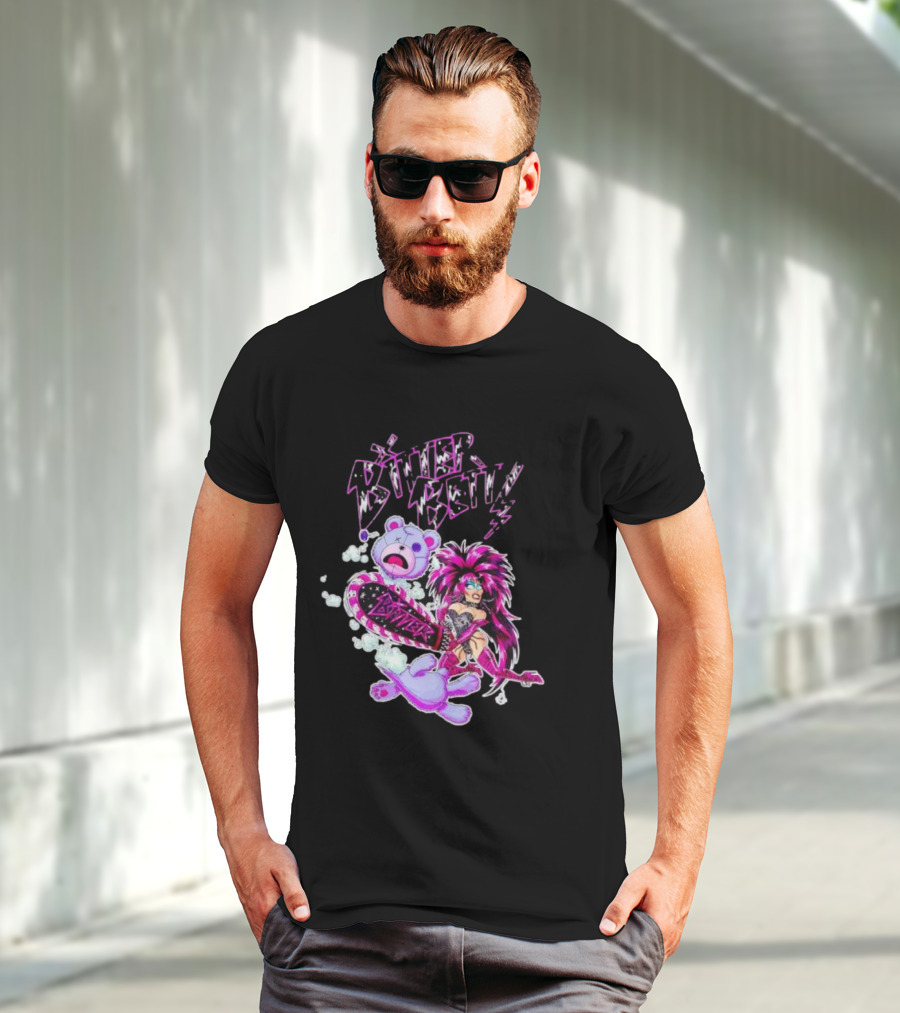 Bitter Betty Chainsaw Pink Chainsaw Fierce Style Teddy Bear T-Shirt