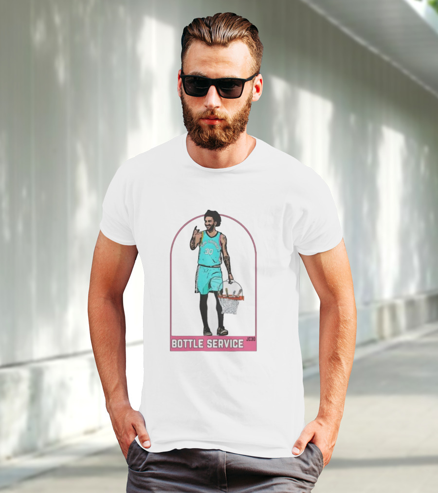 BOTTLE SERVICE JC30 Vintage Basketball Player Arch T-Shirt