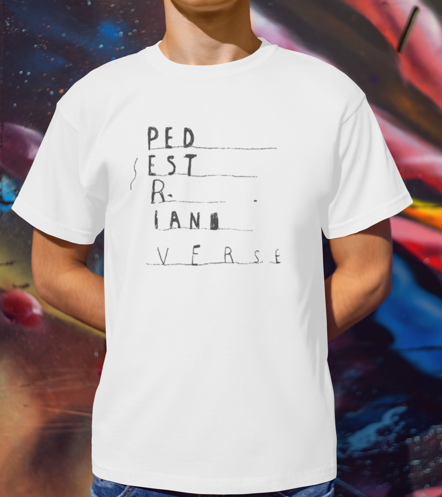 Frightened Rabbit Pedestrian Verse Letters In Vertical Formation T-Shirt