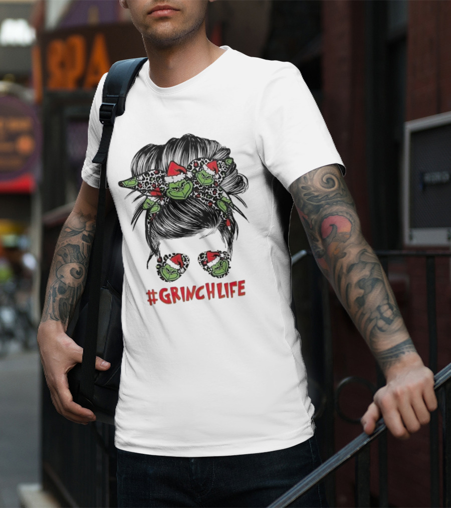 GrinchLife Christmas Girl Grinch Bow And Sunglasses T-Shirt
